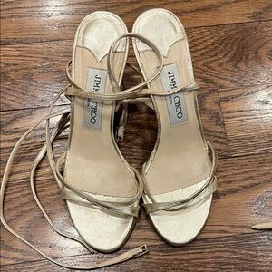 Jimmy Choo Metallic Gold Heels 6